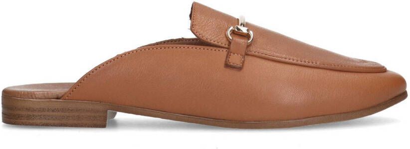 Sacha Dames Bruine leren slip on loafers