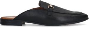 Sacha Dames Zwarte leren slip on loafers