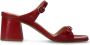 Sacha Dames PRE-ORDER Rode leren sandalen met hak - Thumbnail 1