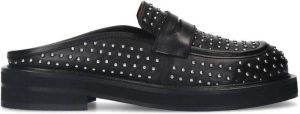 Sacha Dames Zwarte leren slip ons met studs