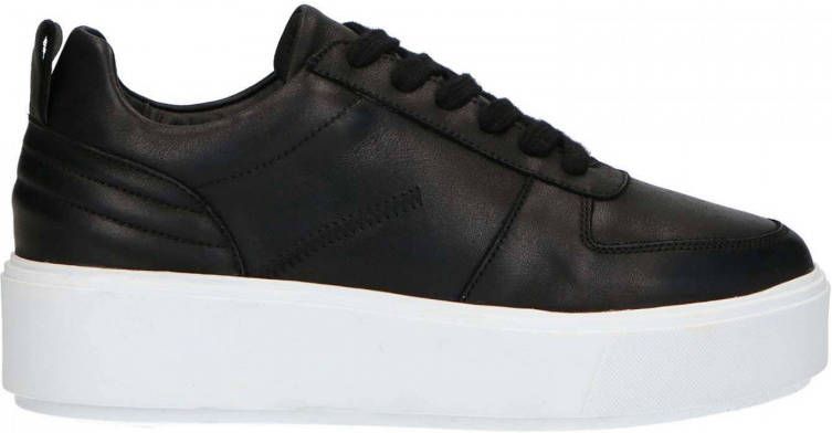 Sacha leren plateau sneakers zwart