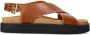 Sacha Dames Cognac leren plateau sandalen - Thumbnail 1