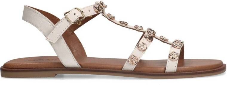Sacha Dames Off white sandalen met goudkleurige details