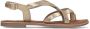 Sacha Dames Goudkleurige leren sandalen met gekruiste bandjes - Thumbnail 1