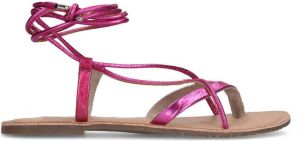 Sacha Dames Roze metallic leren sandalen