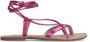 Sacha Dames Roze metallic leren sandalen - Thumbnail 1