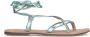 Sacha Dames Mintgroene metallic leren sandalen - Thumbnail 1