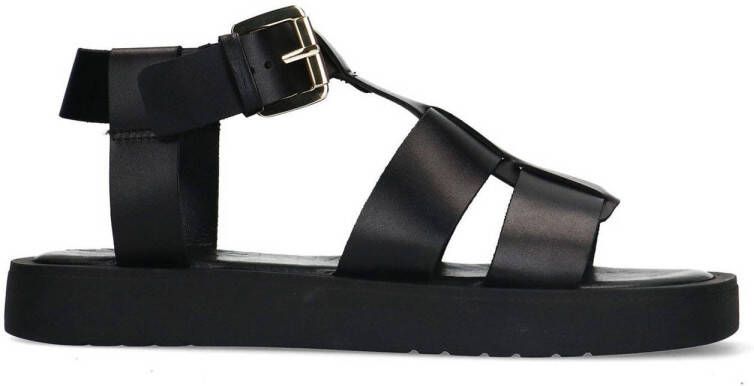 Sacha leren sandalen zwart