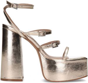 Sacha Dames Goudkleurige sandalen met plateau hak