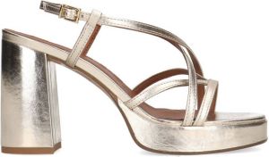 Sacha Dames Goudkleurige leren sandalen met hak