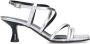 Sacha Dames Zilverkleurige metallic sandalen met trechterhak - Thumbnail 1