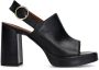 Sacha Dames Zwarte leren sandalen met hak - Thumbnail 1