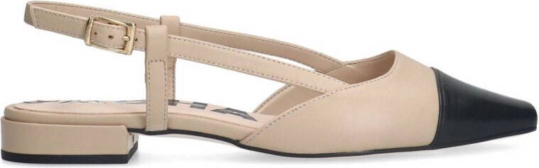 Sacha leren slingback loafers beige