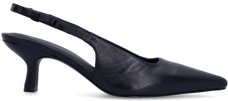 Sacha Dames Zwarte leren slingback pumps