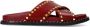 Sacha Dames Rode slippers met goudkleurige studs - Thumbnail 1
