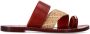 Sacha Dames Burgundy leren slippers met goudkleurig detail - Thumbnail 1