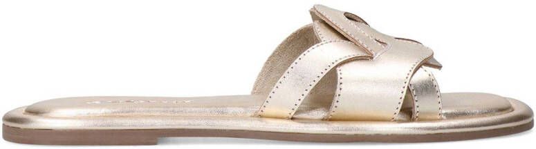 Sacha Dames Gouden leren slippers