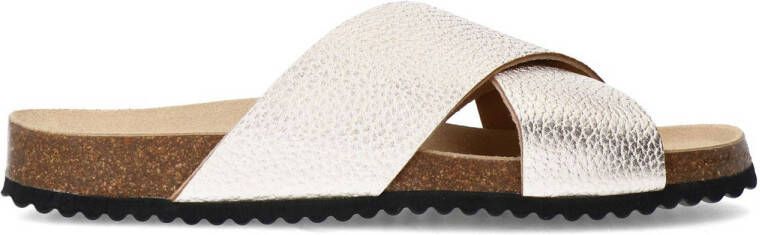 Sacha Dames Gouden leren slippers