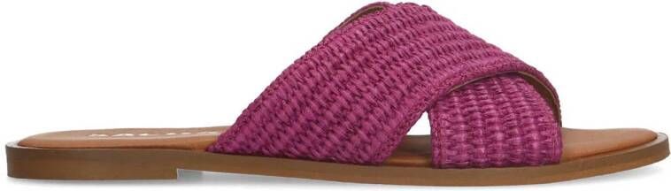 Sacha Dames Paarse slippers met gekruiste bandjes