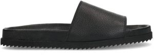 Sacha Heren Zwarte leren slippers