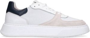 Sacha leren sneakers wit beige blauw