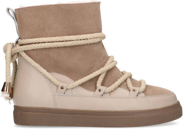 Sacha leren snowboots beige