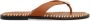 Sacha Dames Cognac leren slippers met goudkleurig detail - Thumbnail 20