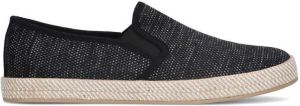 Sacha Heren Zwarte canvas loafers met geweven touwzool