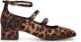 Sacha mary Janes pumps met panterprint cognac zwart - Thumbnail 1