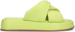 Sacha Dames Limegroene plateau slippers