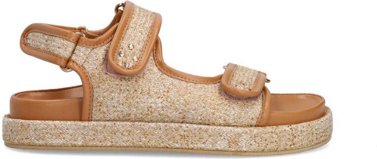Sacha Dames Beige raffia sandalen