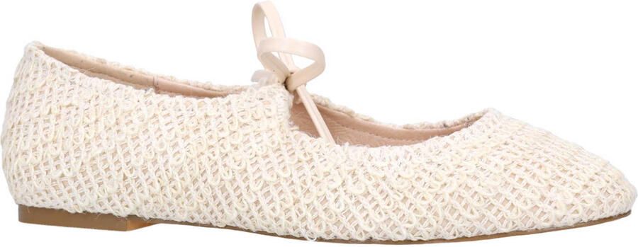 Sacha Dames Witte gevlochten ballerina's