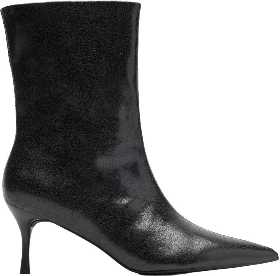 Sacha Dames Zwarte enkellaarsjes met kitten heel