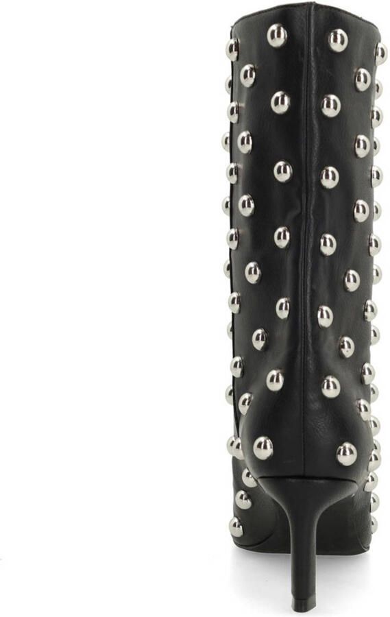 Sacha Dames Zwarte enkellaarsjes met zilverkleurige studs - Foto 3