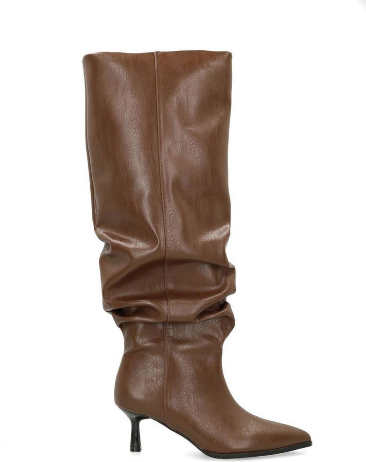 Sacha Dames Bruine hoge laarzen met brede schacht