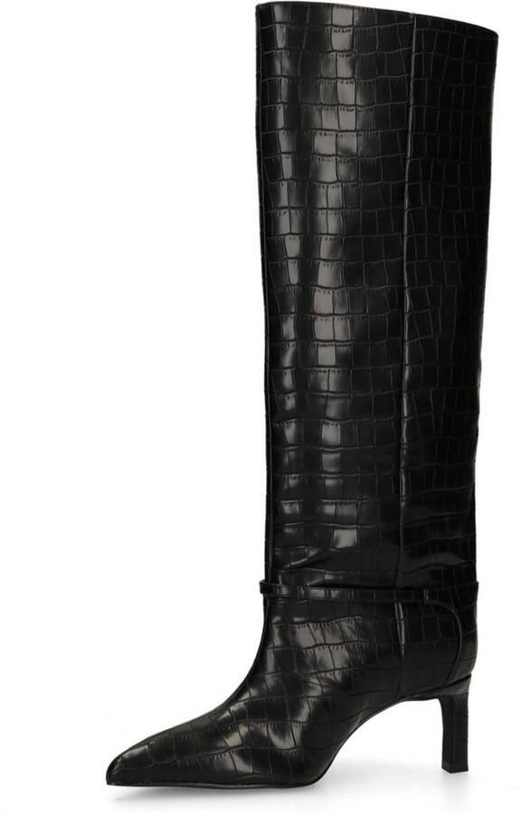 Sacha Dames Zwarte hoge croco laarzen met hak - Foto 3