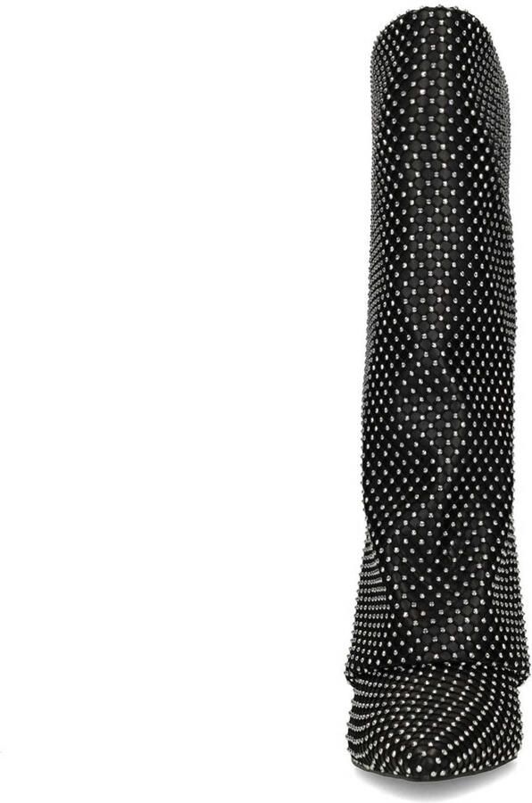 Sacha hoge laarzen met flap en strass zwart