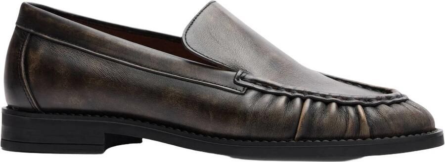 Sacha Dames Greywashed leren loafers met rimpel design - Foto 3