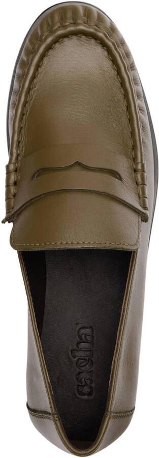 Sacha Dames Groene leren loafers - Foto 3