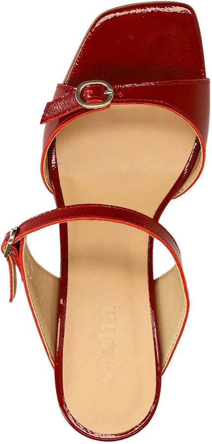 Sacha Dames Rode lakleren sandalen met hak - Foto 3