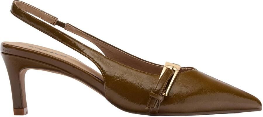 Sacha Dames Bruine lak slingbacks met gesp
