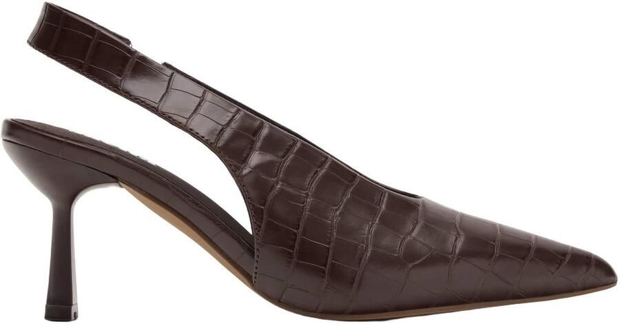 Sacha Dames Bruine slingbacks met croco print