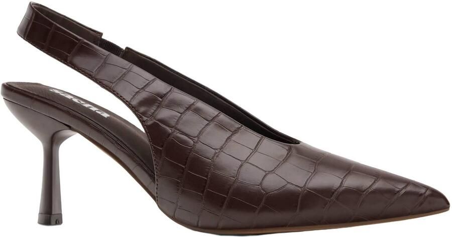 Sacha Dames Bruine slingbacks met croco print - Foto 2