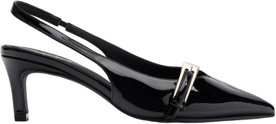 Sacha Dames Zwarte lak slingbacks met gesp