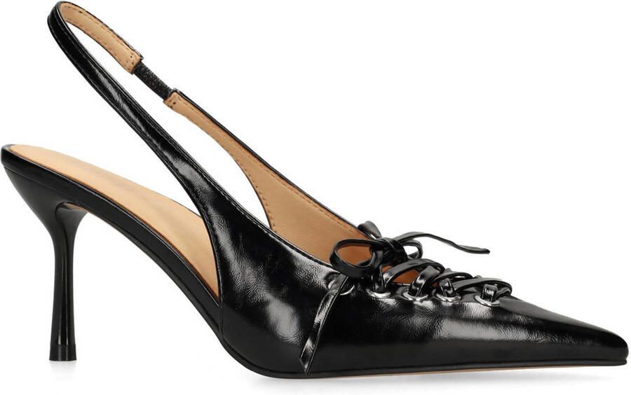 Sacha Dames Zwarte slingbacks met veters