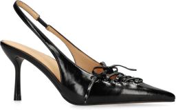 Sacha Dames Zwarte slingbacks met veters