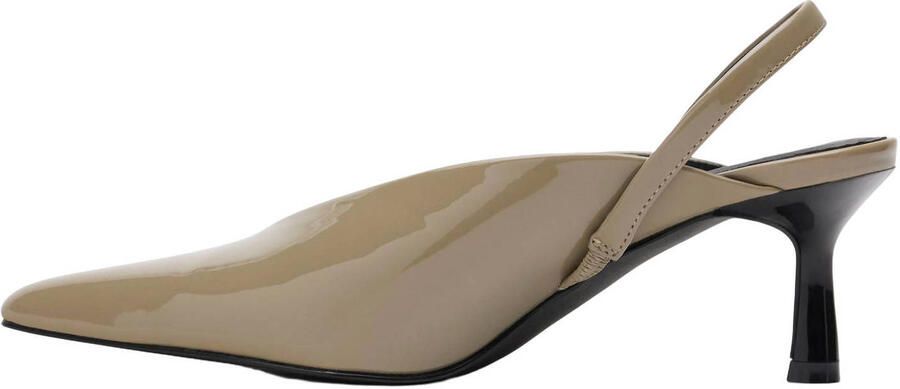 Sacha lakleren slingback pumps met hak kaki - Foto 3
