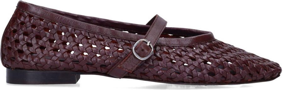 Sacha Dames Bordeaux rode gevlochten ballerina's