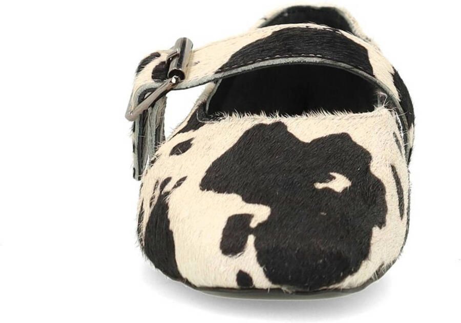 Sacha leren ballerina's met koeienprint bruin ecru