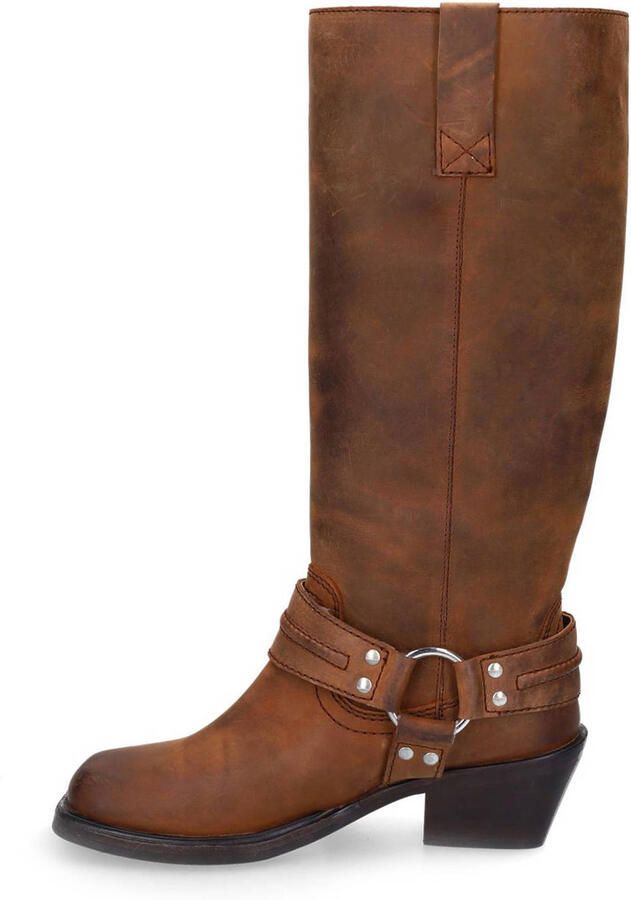 Sacha Dames Bruine leren biker boots - Foto 2